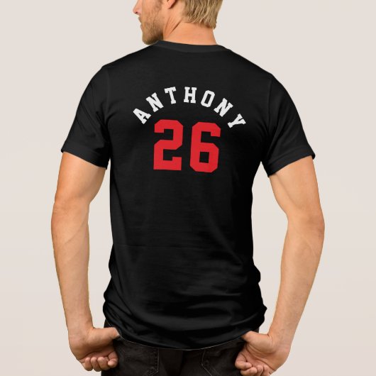T-shirt En Tri-matière Simple Double-Sided Baseball Parent Kid Name (Verso)