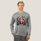 T-shirt En Tri-matière Skeleton Santa Christmas Group Photo – Festive 3D (Recto complet)