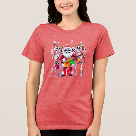 T-shirt En Tri-matière **Skeleton Santa Party – Funny 3D Christmas Skelet (Recto)
