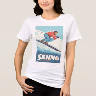 T-shirt En Tri-matière Ski est croire Retro Print