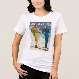 T-shirt En Tri-matière Ski Paradise Impression Vintage