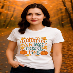 T-shirt En Tri-matière Skis d'automne Cravates douillets - Typographie d'