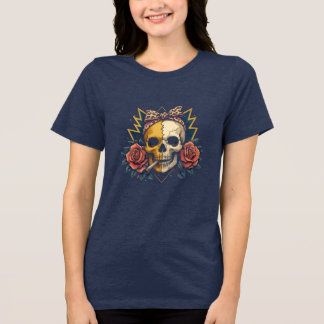 T-shirt En Tri-matière Skull and Roses Graphic Print