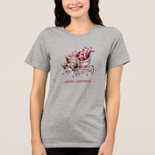 T-shirt En Tri-matière Sleigh De Noël Avec Cadeaux Vacances Femmes