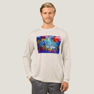 T-shirt En Tri-matière SlipperyJoe NYC graffiti lune entourée de tourbill