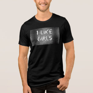 T-shirt En Tri-matière SlipperyJoe's J'aime les filles tableau noir sale