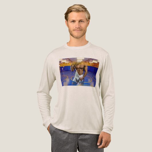 T-shirt En Tri-matière SlipperyJoe's musculaire bulge six pack gym trai (Recto complet)