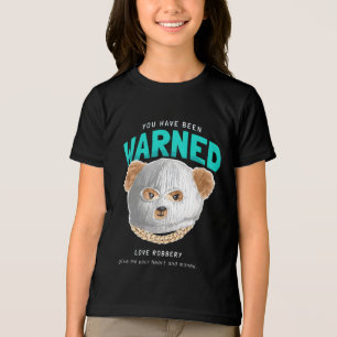 T-shirt En Tri-matière Slogan averti avec un ours en peluche dans un masq