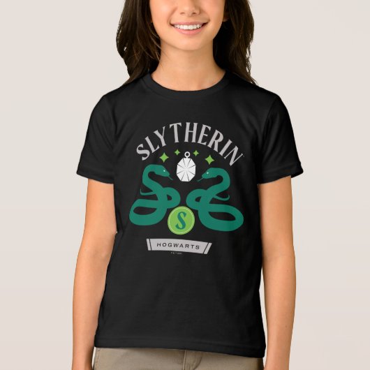 T-shirt En Tri-matière SLYTHERIN™ House Double Snake Locket Graphic (Recto)