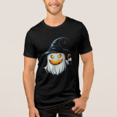 T-shirt En Tri-matière Smiling White Pumpkin Witch Design (Recto)