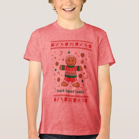 T-shirt En Tri-matière Snack Squad Leader Powered by Treats Ugly Sweater (Recto)