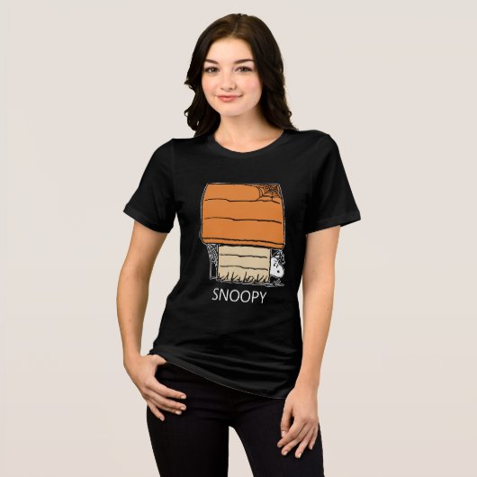 T-shirt En Tri-matière Snoopy Halloween Spider Web Doghouse (Recto plein)