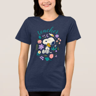 T-shirt En Tri-matière Snoopy & Woodstock Flower Hug Teacher