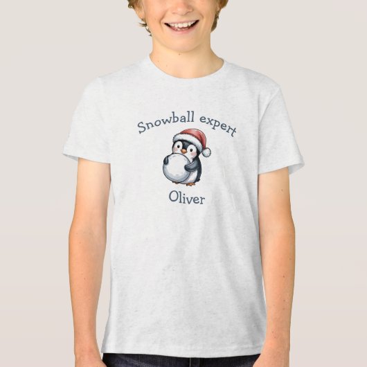 T-shirt En Tri-matière Snowball Expert Cute Penguin Christmas (Recto)