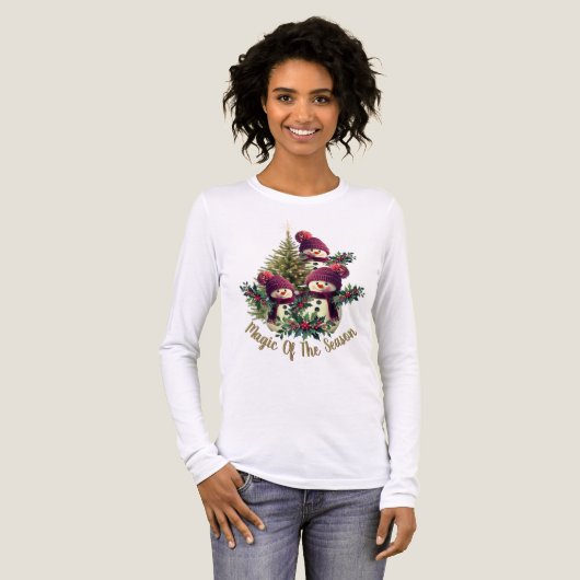 T-shirt En Tri-matière Snowman and Christmas Tree (Recto complet)