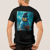 T-shirt En Tri-matière Snowman d'Halloween déplaisant avec des yeux brill (Verso)