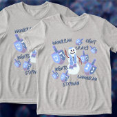 T-shirt En Tri-matière Snowman Dreidels Funny 8 nuits folles Hanoukka