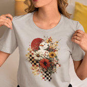 T-shirt En Tri-matière Snowman Noël À damiers carte rétro