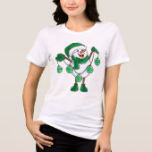 T-shirt En Tri-matière Snowman with Bauble Christmas Family (Recto)