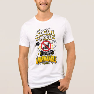 T-shirt En Tri-matière Social Mode Unavailable Introvert Phone Humor Shir