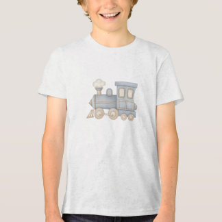 T-shirt En Tri-matière Soft Pastel Toy Train Locomotive Illustration