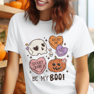 T-shirt En Tri-matière Sois Ma Chérie Rétro Halloween Cœurs de Bonbons
