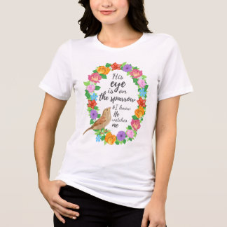 T-shirt En Tri-matière Son oeil est sur le moineau féminin