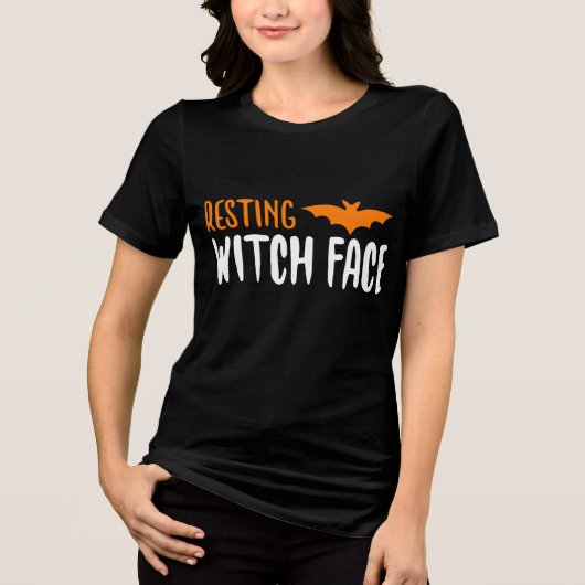 T-shirt En Tri-matière Sorcière de repos d'Halloween Face moderne (Recto)