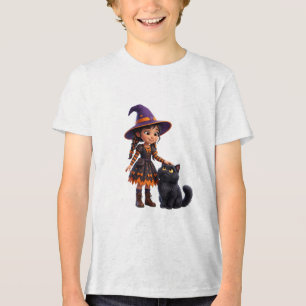 T-shirt En Tri-matière Sorcière et chat noir Halloween Sorcière Fantastiq