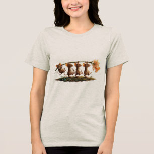 T-shirt En Tri-matière Souris Fantaisistes Transportant des Dessins au Tr