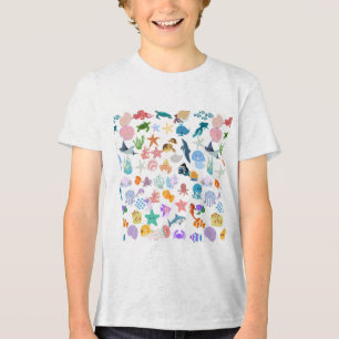 T-shirt En Tri-matière Sous la mer, Impression aquarelle,  Décoration Bea