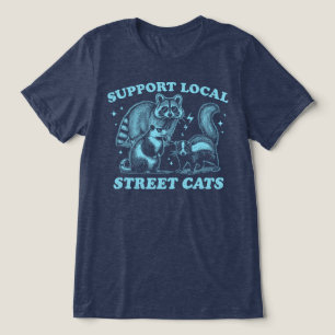 T-shirt En Tri-matière Soutenez les chats de rue locaux Raton laveur Opos