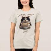 T-shirt En Tri-matière Soutien émotionnel Café Amusant Chat Santé mentale (Recto)