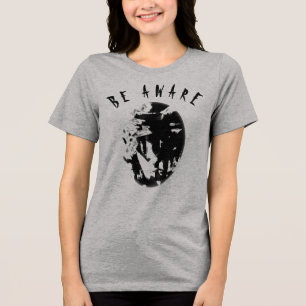 T-shirt En Tri-matière "Soyez conscient" Black Humoristique, Message Insp