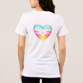 T-shirt En Tri-matière Soyez Fier Amusant LGBTQ Rainbow Heart Monogramme (Verso)