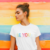 T-shirt En Tri-matière Soyez Fier Amusant LGBTQ Rainbow Heart Monogramme