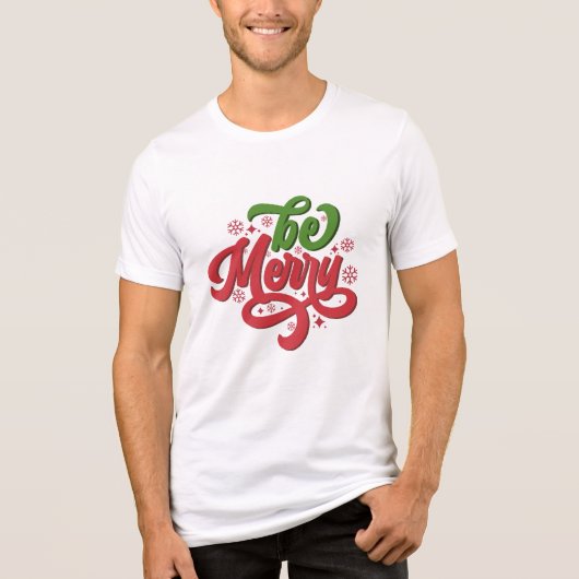T-shirt En Tri-matière Soyez Joyeux Retro Vacances de Noël Super (Recto)