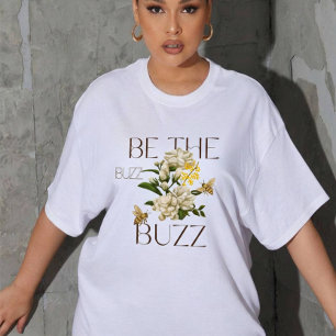 T-shirt En Tri-matière Soyez le Bourdonnement Vintage Botanique Abeille F