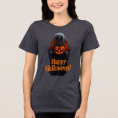 T-shirt En Tri-matière Spooky Ghost with Pumpkin – Happy Halloween  (Recto)