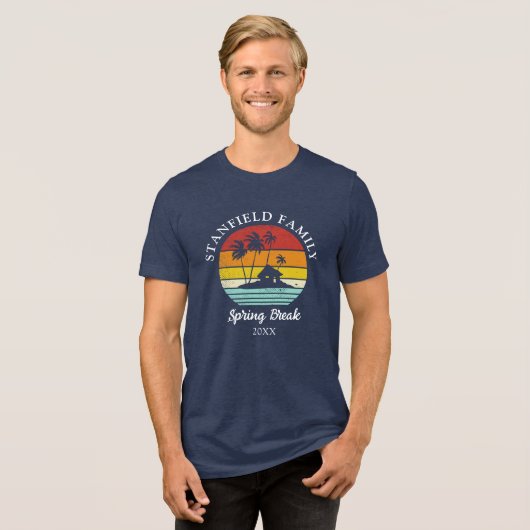 T-shirt En Tri-matière Spring Break Beach Hut Palm Trees Famille (Recto plein)