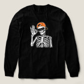 T-shirt En Tri-matière Squelette cool avec Casquette orange | Halloween h (Motif devant)