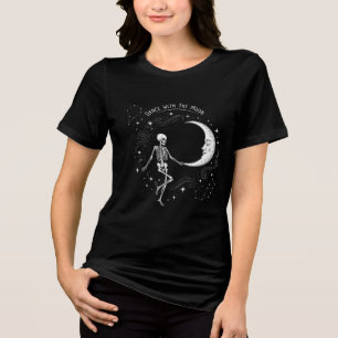 T-shirt En Tri-matière Squelette dansant avec Crescent Moon - Celes gothi