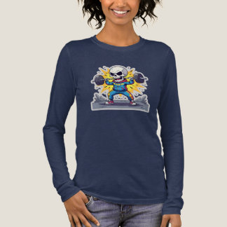 T-shirt En Tri-matière « Squelette de dessin animé mignon haltérophile •