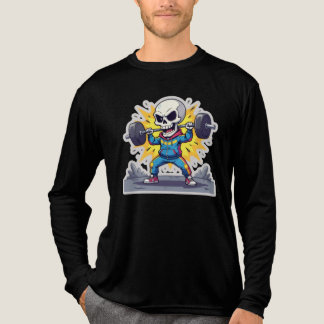 T-shirt En Tri-matière « Squelette de dessin animé mignon haltérophile •