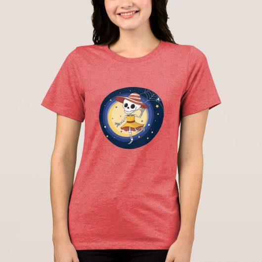 T-shirt En Tri-matière Squelette le plus chaud Halloween Chemise mignonne (Recto)