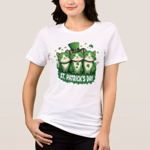 T-shirt En Tri-matière St. Catrick’s Day - Mignonne Amoureux des chats