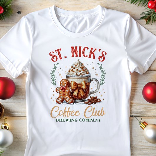 T-shirt En Tri-matière St. Nick's Coffee Club Gingerpain Noël