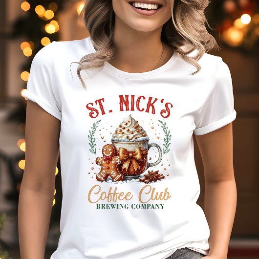 T-shirt En Tri-matière St. Nick's Coffee Club Gingerpain Noël