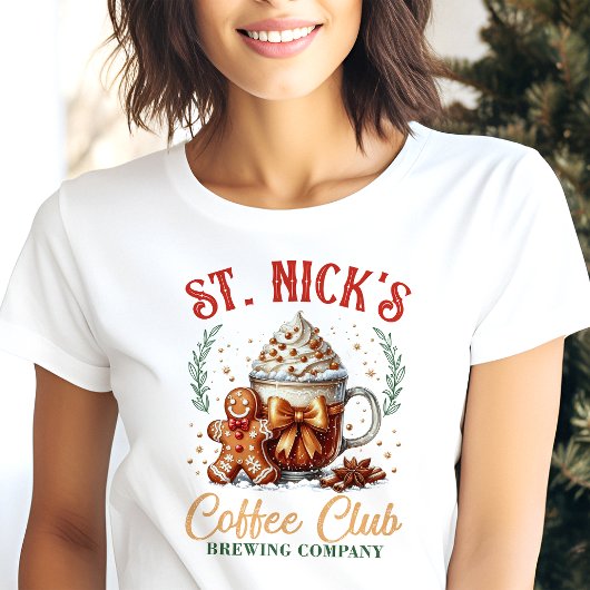 T-shirt En Tri-matière St. Nick's Coffee Club Gingerpain Noël