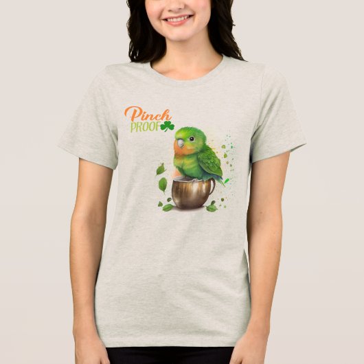 T-shirt En Tri-matière St Patrick Birdie Green Parrot Pinch Preuve (Recto)
